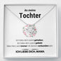 Tochter "immer verbunden" Halskette - 14K Weißgold über Edelstahl - Liebesknoten - Liebesjuwel