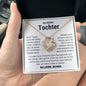 Tochter "Kapitel" Herz Halskette - 14K Weißgold oder 18K Gelbgold Veredelung - Liebesjuwel