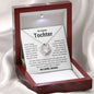 Tochter "Kapitel" Herz Halskette - 14K Weißgold oder 18K Gelbgold Veredelung - Liebesjuwel