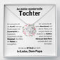 Tochter "Kraft" Halskette - 14K Weißgold über Edelstahl - Liebesknoten - Liebesjuwel