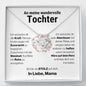 Tochter "Kraft" Halskette - 14K Weißgold über Edelstahl - Liebesknoten - Liebesjuwel