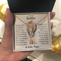 Tochter "Löwe" Halskette - 14K Weißgold Veredelung - Liebesband - Liebesjuwel