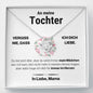 Tochter "Mein Mädchen" Halskette - 14K Weißgold über Edelstahl - Liebesknoten - Liebesjuwel