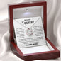 Tochter "Rest meines Lebens" Herz Halskette - 14K Weißgold oder 18K Gelbgold Veredelung - Liebesjuwel