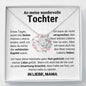 Tochter "Umarmung" Halskette - 14K Weißgold über Edelstahl - Liebesknoten - Liebesjuwel