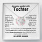 Tochter "vergiss nie" Halskette - 14K Weißgold über Edelstahl - Liebesknoten - Liebesjuwel
