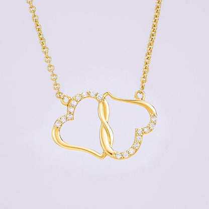 "Ewige Liebe" Kette -10 Karat Gelbgold mit 18 Diamanten bestückt - Liebesjuwel