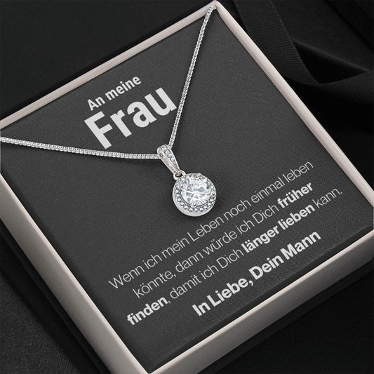 Frau "Früher finden" Halskette - 14K Weißgold Veredelung - "Ewige Hoffnung" - Liebesjuwel