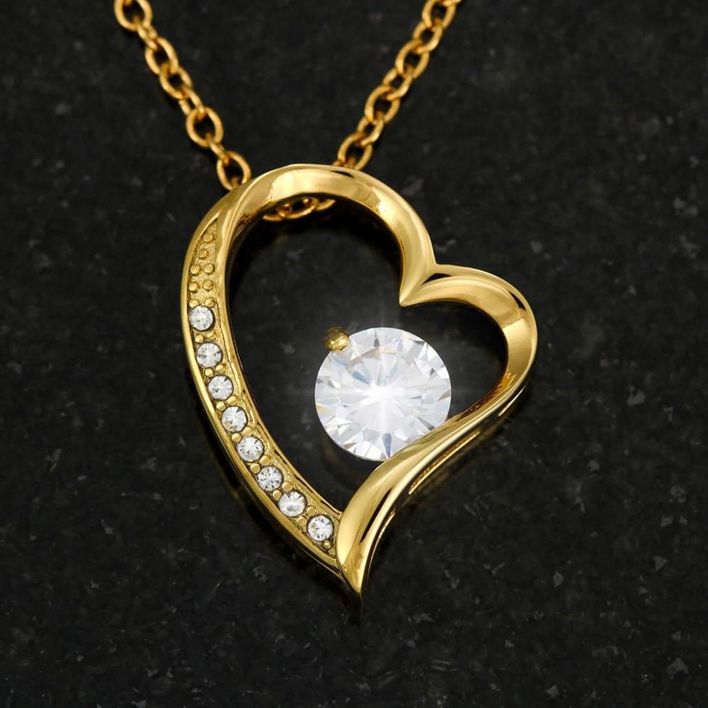 Frau "In deinem Herzen" Herz Halskette - 14K Weißgold oder 18K Gelbgold Veredelung - Liebesjuwel