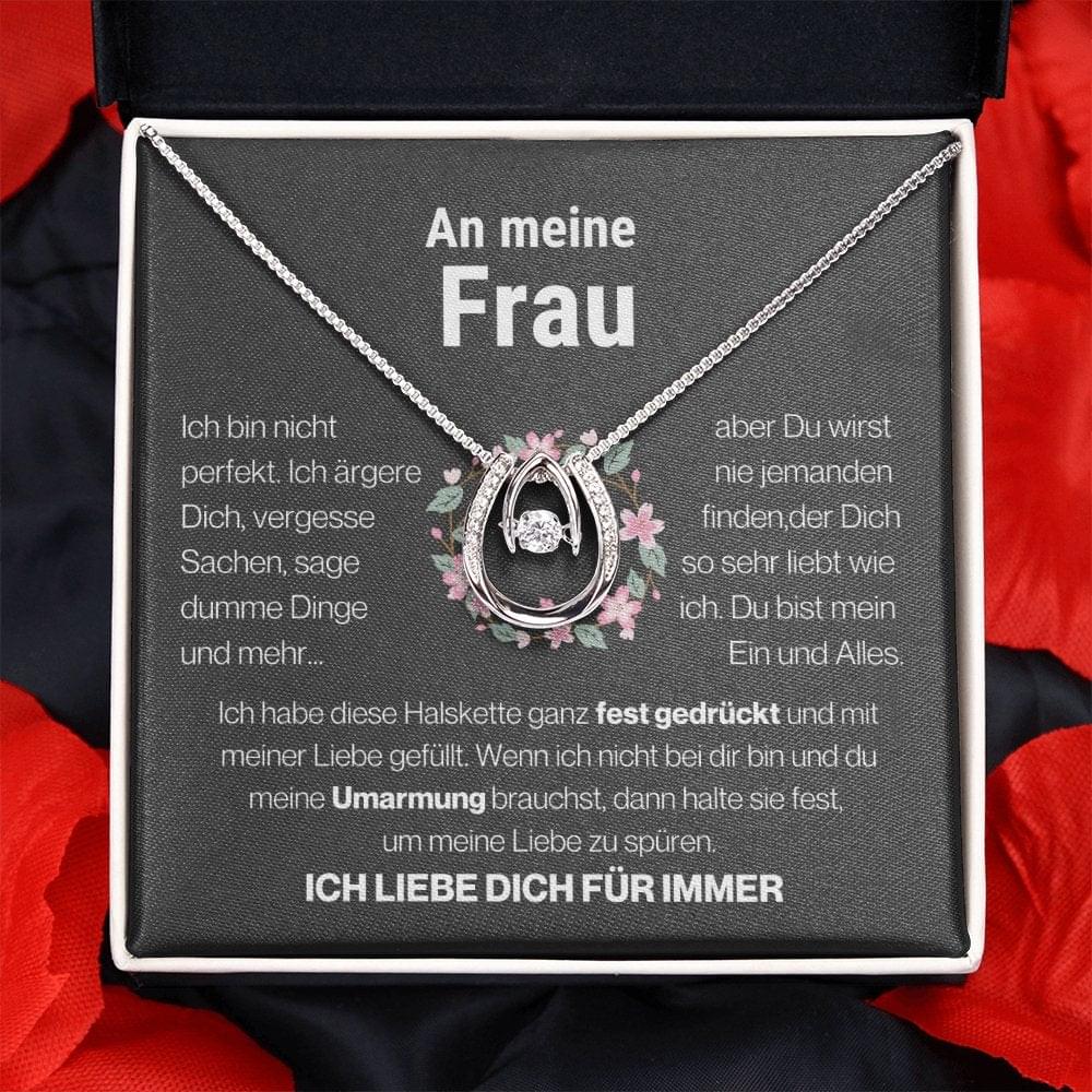 Frau "Mein Alles" Halskette - 14K Weißgold über Edelstahl - Glücks-Anhänger - Liebesjuwel