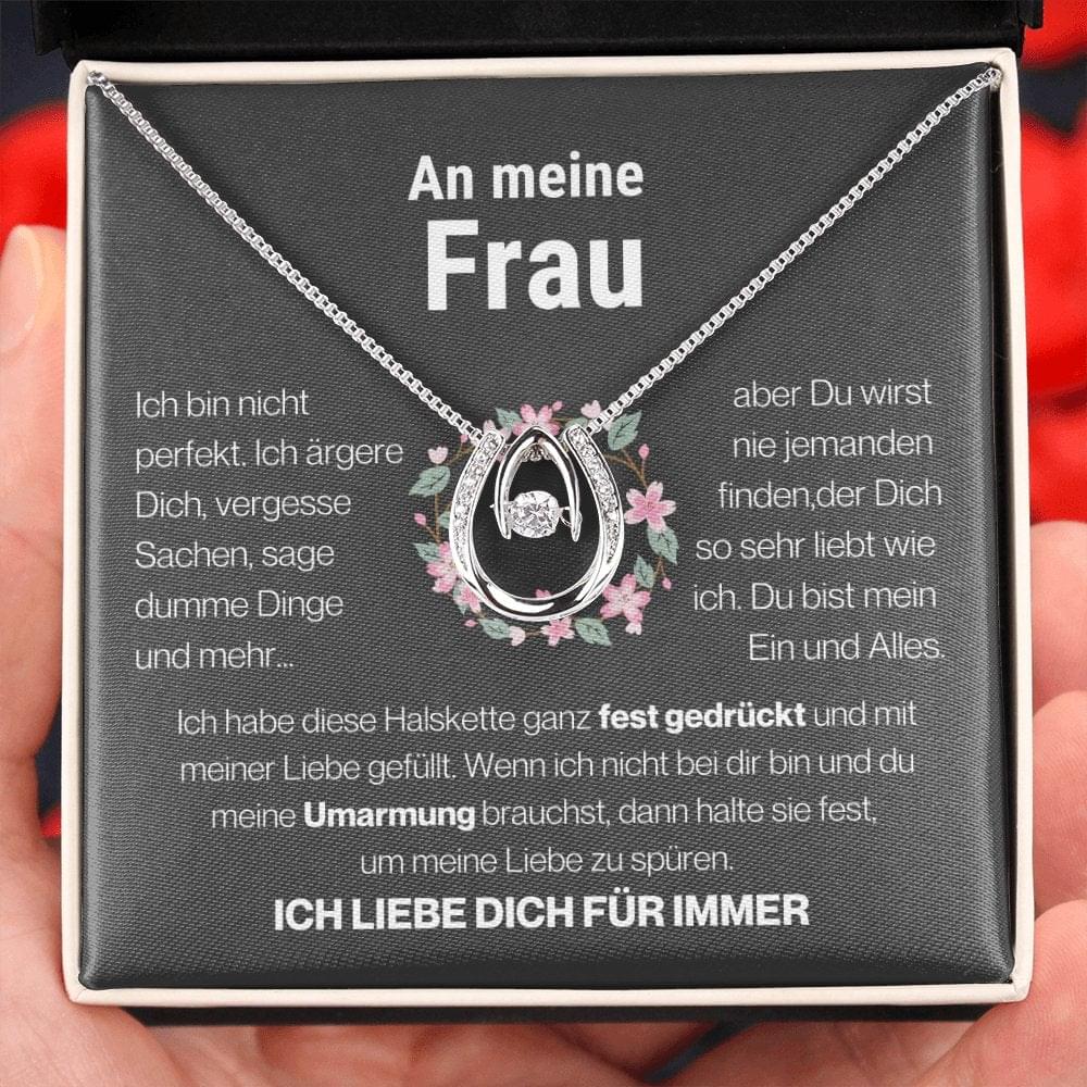 Frau "Mein Alles" Halskette - 14K Weißgold über Edelstahl - Glücks-Anhänger - Liebesjuwel