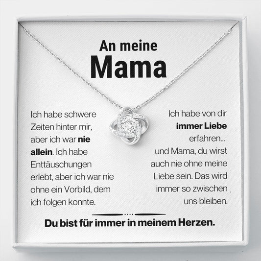 Liebesknoten Geschenk Halskette für Mama – Nie alleine - Liebesjuwel