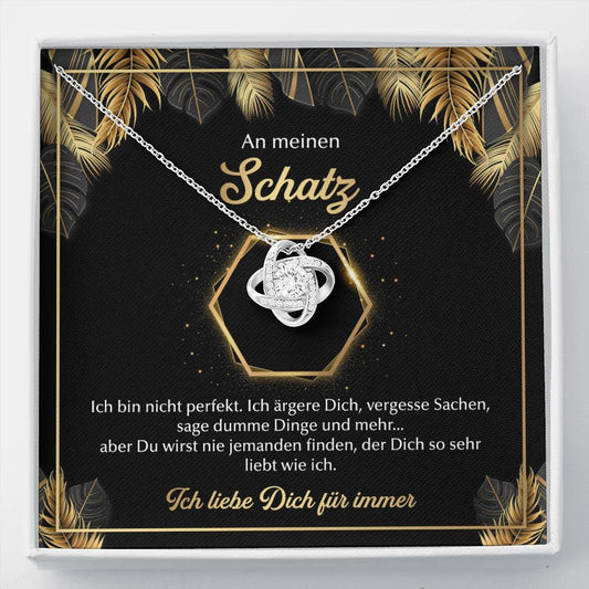 Liebesknoten Halskette für Deine Freundin – Goldene Liebe - Liebesjuwel