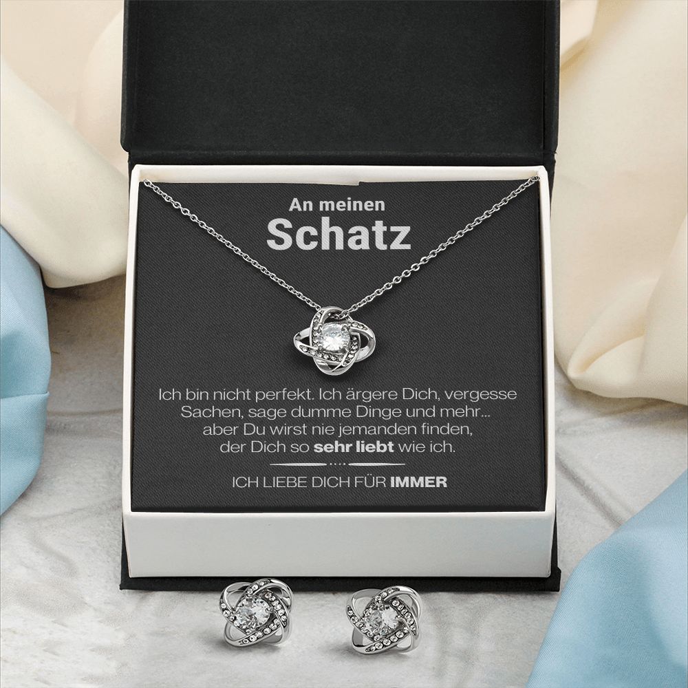 Liebesknoten-Kette + Ohrringe - 