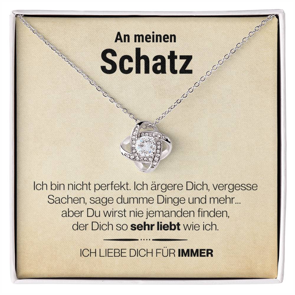 Schatz_perfekt_beige #1 2023 LIEBESKNOTEN: "......" Halskette - Echtgold Veredelung - Liebesknoten - von ... - Liebesjuwel