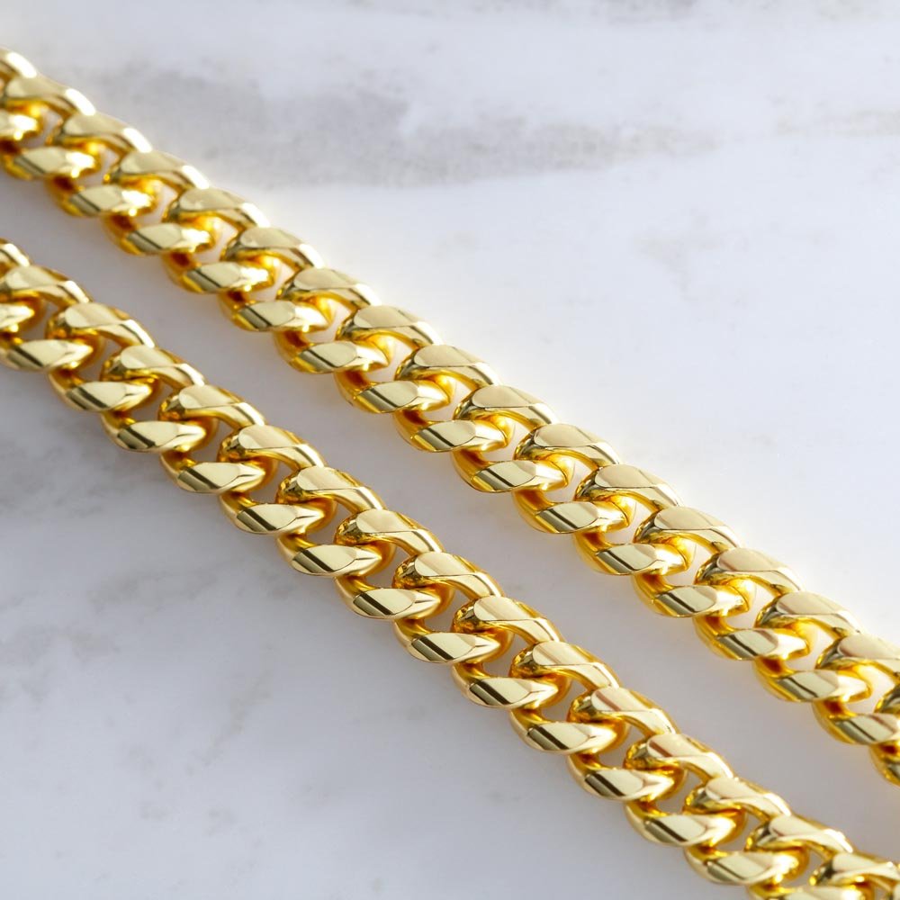 Schatz "Perfekt" Halskette - 14K Gelbgold über Edelstahl - Cuban - Liebesjuwel