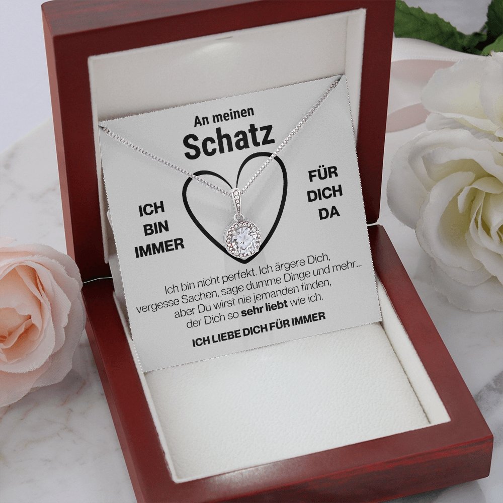 Schatz "Perfekt" Halskette - 14K Weißgold Veredelung - "Ewige Hoffnung" Anhänger - Liebesjuwel