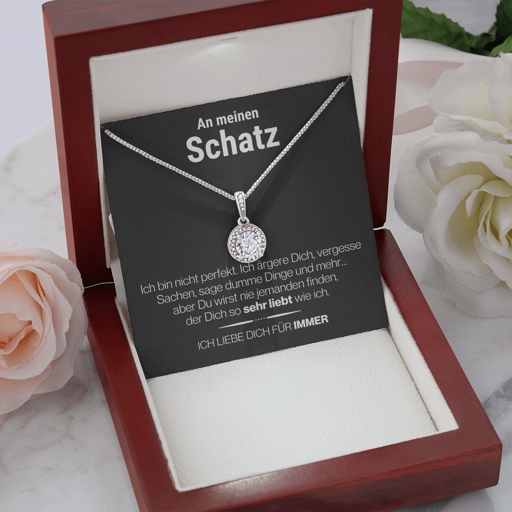 Schatz "Perfekt" Halskette - 14K Weißgold Veredelung - "Ewige Hoffnung" Anhänger - Liebesjuwel