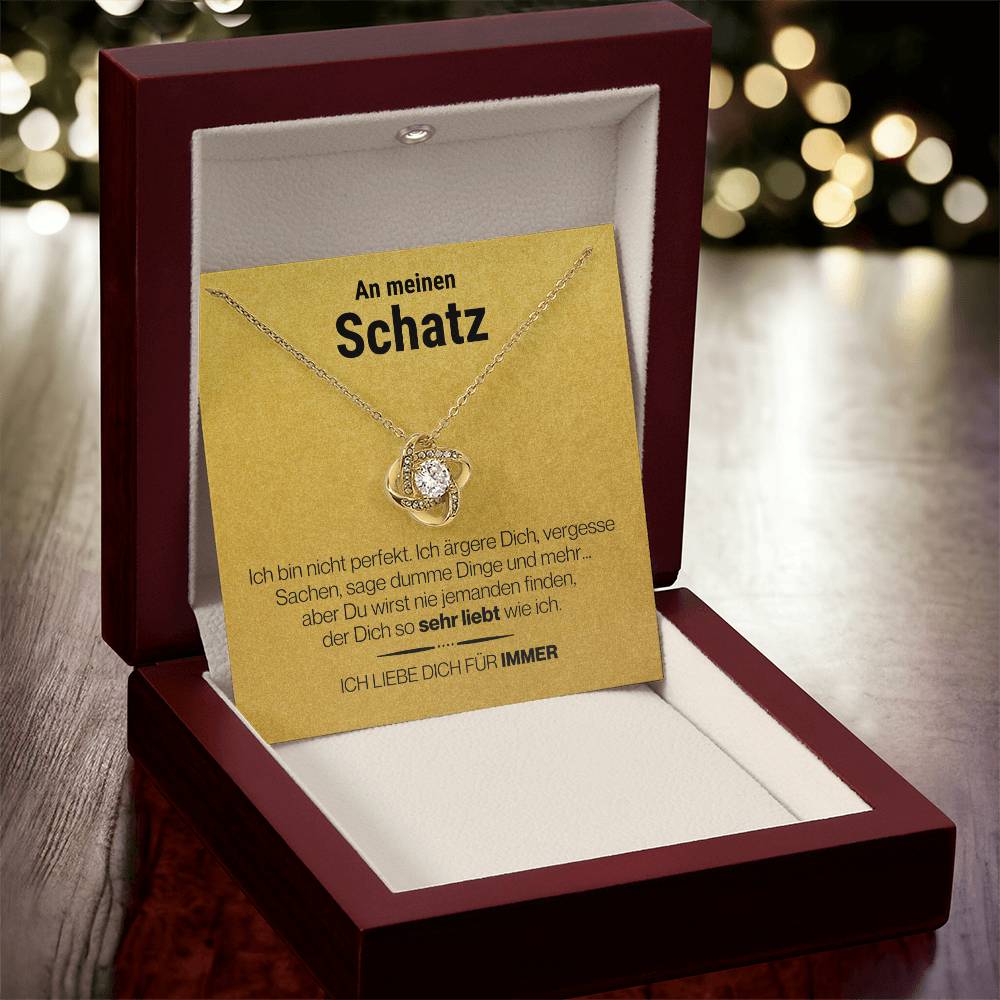 Schatz "Perfekt" Halskette - Echtgold Veredelung - Liebesknoten - Gold - Liebesjuwel