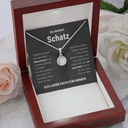 Schatz "Schwierig" Halskette - 14K Weißgold Veredelung - "Ewige Hoffnung" Anhänger - Liebesjuwel